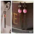 Pinky vintage - Earrings - beadwork