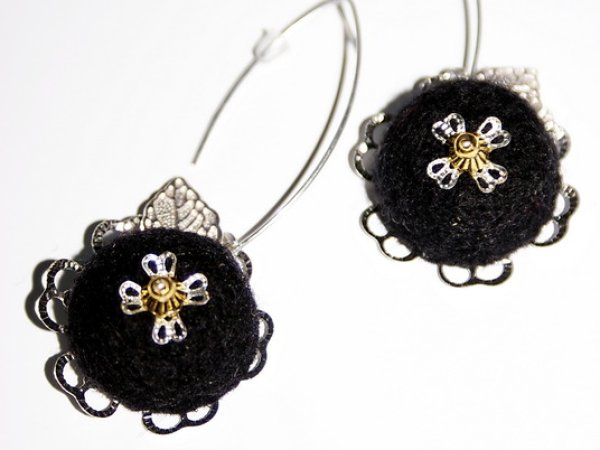 Auskarai "Night flowers " 3