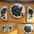 Set " black flowers and grapes " - Decoupage - making
