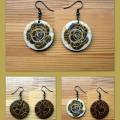 Earrings " brown roses " - Decoupage - making
