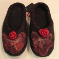 Black - Red - Shoes & slippers - felting
