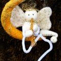 Moon angel - For interior - felting