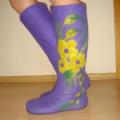 Purple boots - Shoes & slippers - felting