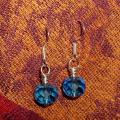 Electric blue balls - Earrings - beadwork