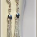 " silver thread " - Earrings - beadwork