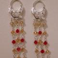 Brown / Red - Earrings - beadwork