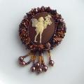 Elf with flower bouquet - Brooches - beadwork