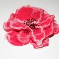 Red Flower - Brooches - felting