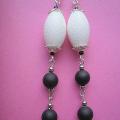 142nd Coral, onyx. - Earrings - beadwork