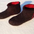 Black - red - Shoes & slippers - felting