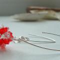 Snow-covered cranberries - Earrings - beadwork