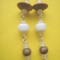 104th Quartz, wood, glass. - Earrings - beadwork