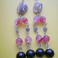 070th Sink, agate. - Earrings - beadwork