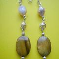 069th Pearl, sink. - Earrings - beadwork