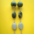 108th Chrizokola, rutile quartz, jade - Earrings - beadwork