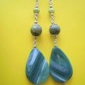 113thJade, serpentine, chalcedony. - Earrings - beadwork