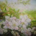 flowering apple tree - Oil painting - drawing