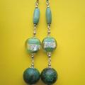 117thWood, glass, Chrizokola. - Earrings - beadwork