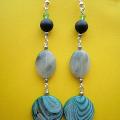 121stRutile quartz, black stone. - Earrings - beadwork