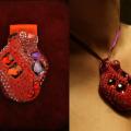 heart-shaped brooch / necklace - Accessory - beadwork