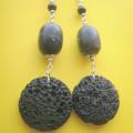 103rdAgate, jasper, lava. - Earrings - beadwork
