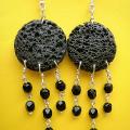 130 hp. Lava, Czech glass - Earrings - beadwork