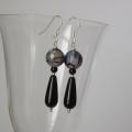 black agate earrings - Earrings - beadwork