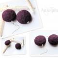 Round - Earrings - felting