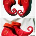All in red - Shoes & slippers - felting