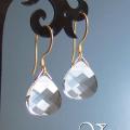 Flat briolette crystal - Earrings - beadwork