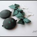 Earrings with ribbon - Earrings - beadwork