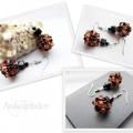 Brown - Earrings - beadwork