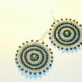Blue Pearls - Earrings - beadwork