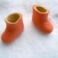 Orange tapukai - Shoes & slippers - felting