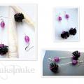 Violets - Earrings - beadwork