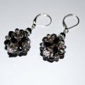 Bubbles of Czech glass Clouded - Earrings - beadwork