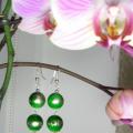 Green - Earrings - beadwork