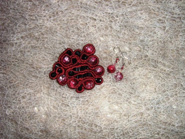 brooch and auskariukai - Soutache