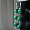 Green laguna - Earrings - beadwork