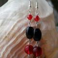 Red finesse - Earrings - beadwork
