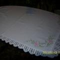 White with flowers - Tablecloths & napkins - needlework