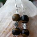 Tiger eyes - Earrings - beadwork