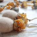 Latte - Earrings - felting