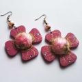 PINK ROSE - Earrings - beadwork