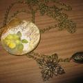 Necklace " Yellow flower " - Neck pendants - beadwork