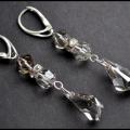 Earrings with crystal drop - Earrings - beadwork
