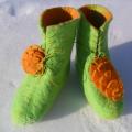 " Spring with carrots " :) - Shoes & slippers - felting