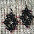 Black - Earrings - needlework