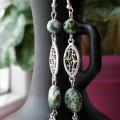 Wooden agate - Earrings - beadwork