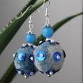 Snowflakes - Earrings - felting